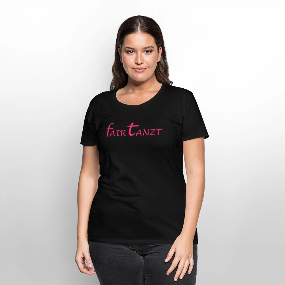 Fair Tanzt Frauen-Shirt mit V-Ausschnitt - Schwarz