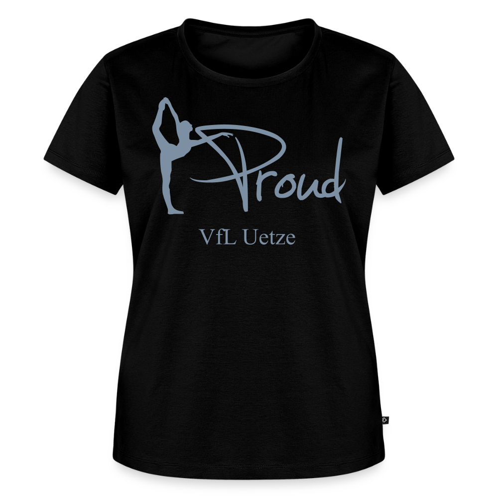 Proud Frauen-Shirt mit V-Ausschnitt (silber flex) - Schwarz