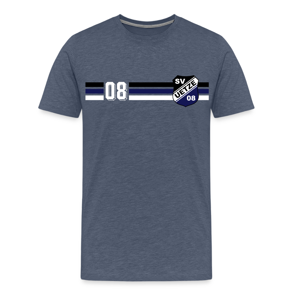 SV Uetze 08 stripes Premium T-Shirt flex - Blau meliert