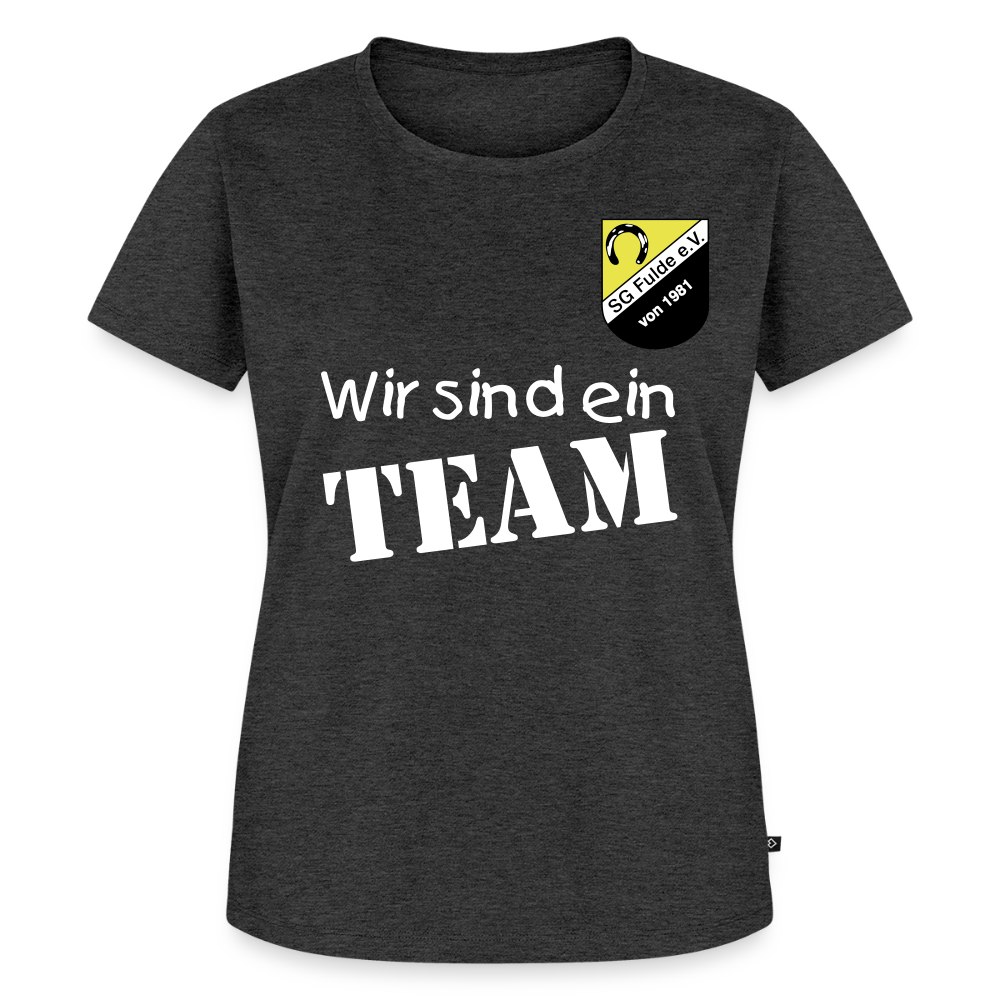 Fussball Mama - Wir sind ein TEAM Fulde Damen T-Shirt - Anthrazit meliert