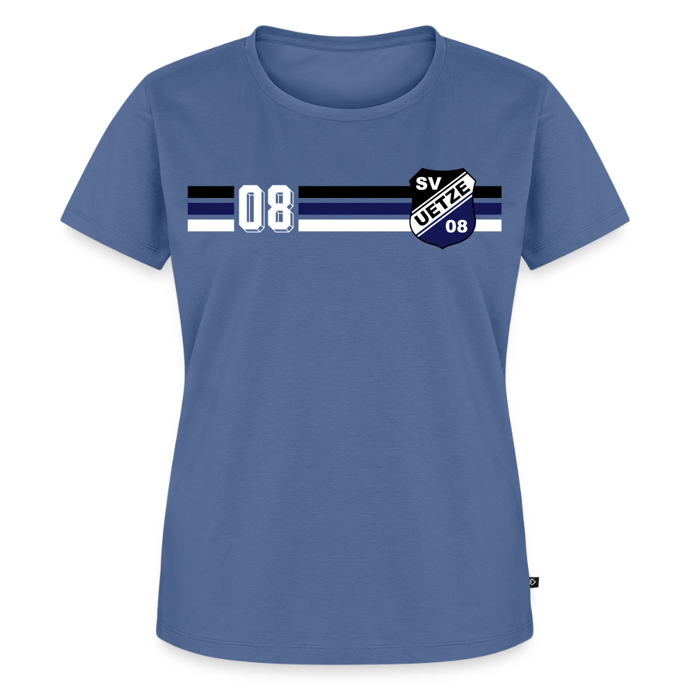 SV Uetze 08 Frauen Premium T-Shirt stripes flex - Taubenblau