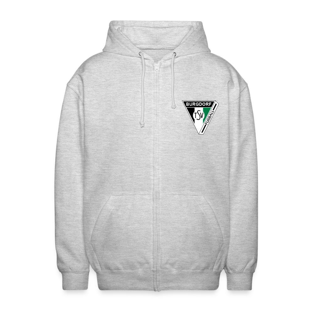 TSV Burgdorf Unisex Kapuzenjacke Logo Flexdruck - Hellgrau meliert