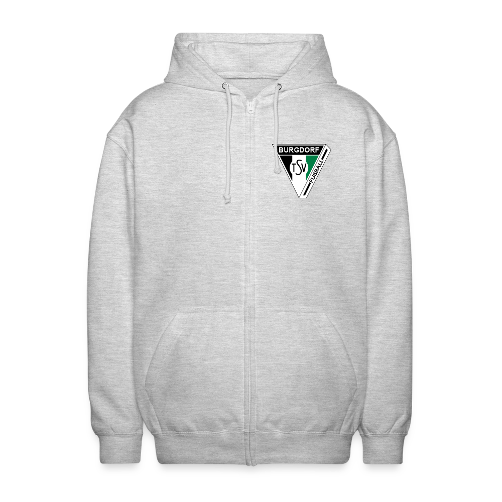 TSV Burgdorf Unisex Kapuzenjacke Logo Flexdruck - Hellgrau meliert