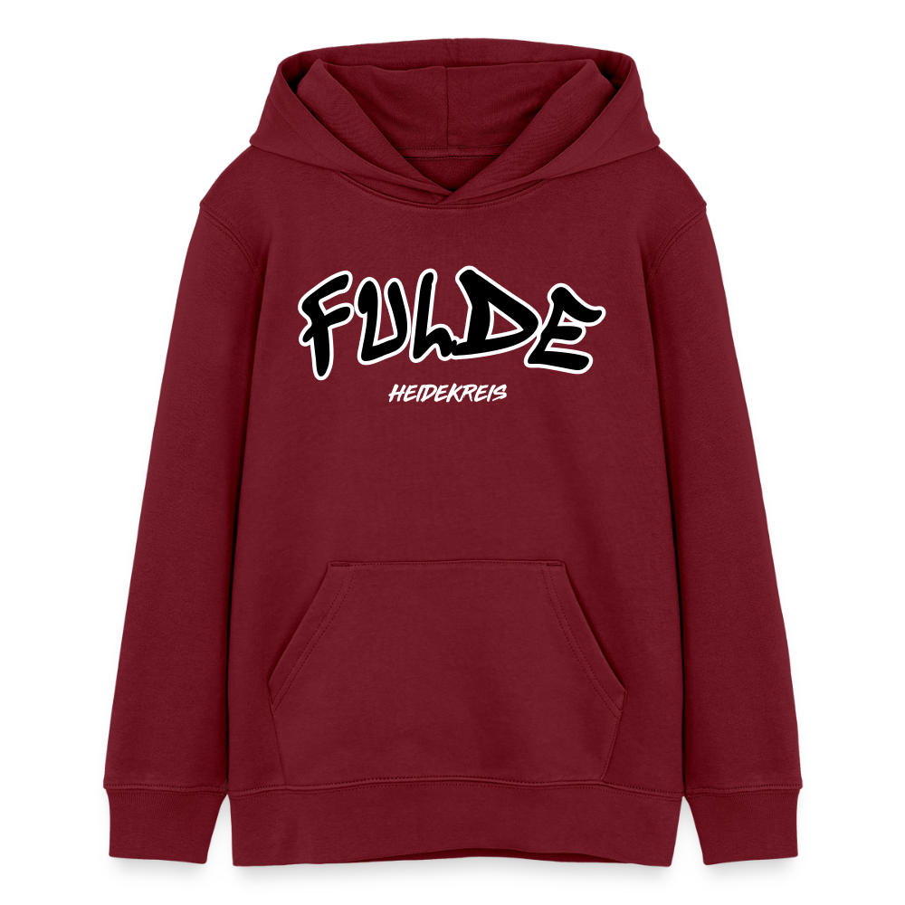 Fulde Heidekreis Teenager Bio-Hoodie - Burgunderrot