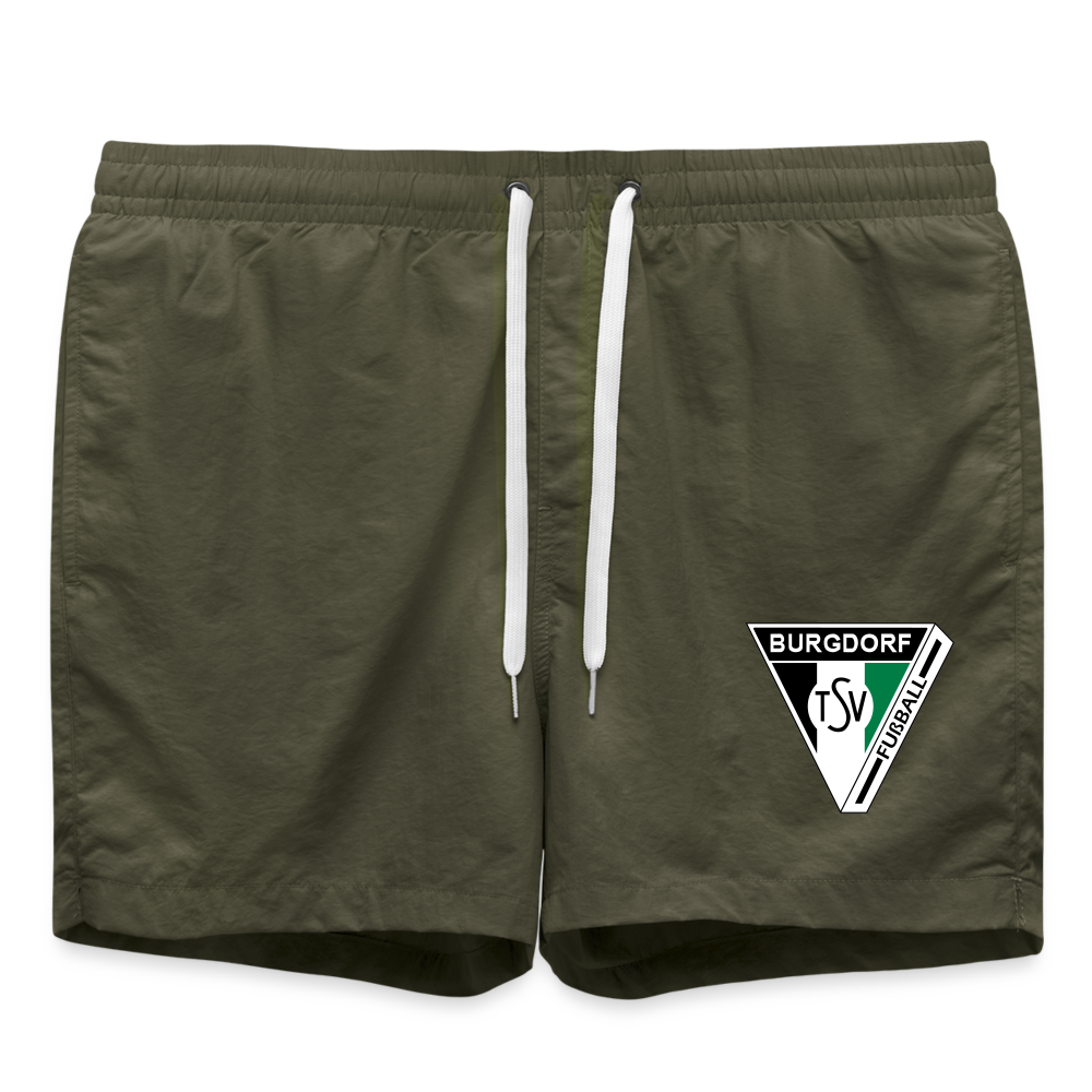 TSV Burgdorf Badeshorts Logo Flexdruck - Olive