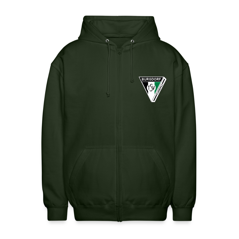 TSV Burgdorf Unisex Kapuzenjacke Logo Flexdruck - Forstgrün