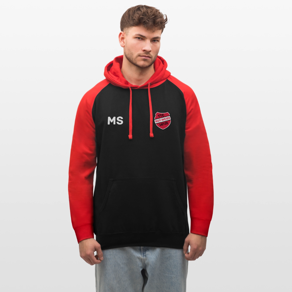 TTC RW Uetze Premium Kontrast Hoodie - Schwarz/Rot