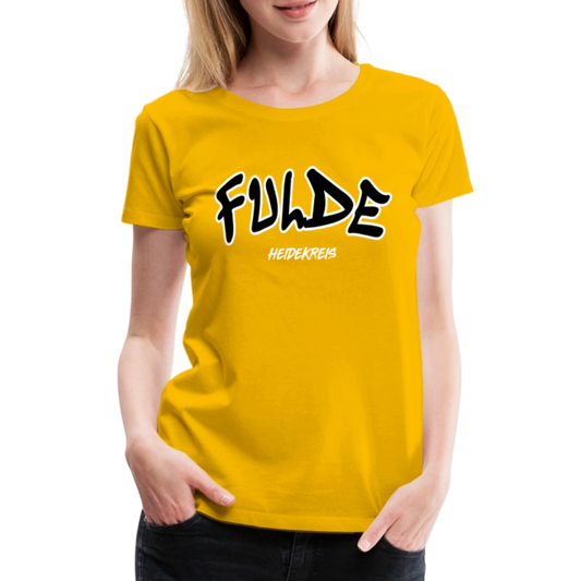 Fulde Heidekreis Frauen Premium T-Shirt flex - Sonnengelb