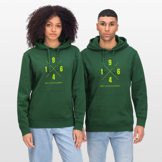 SSV Plockhorst Unisex Bio-Hoodie 1964 flex - Flaschengrün