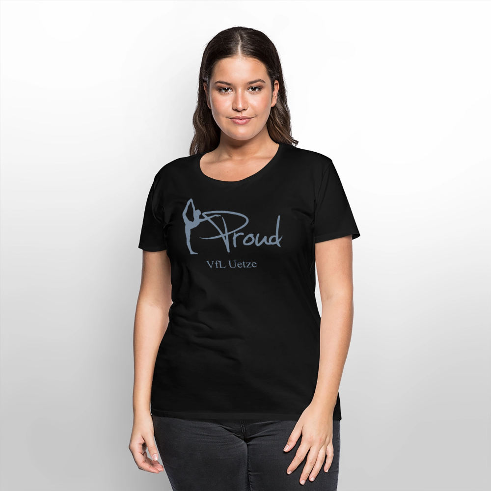 Proud Frauen-Shirt mit V-Ausschnitt (silber flex) - Schwarz