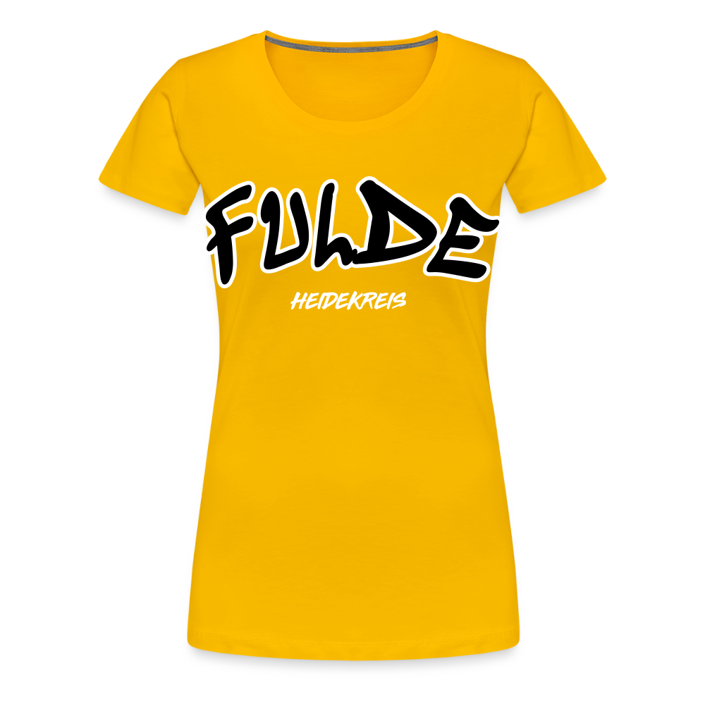 Fulde Heidekreis Frauen Premium T-Shirt flex - Sonnengelb