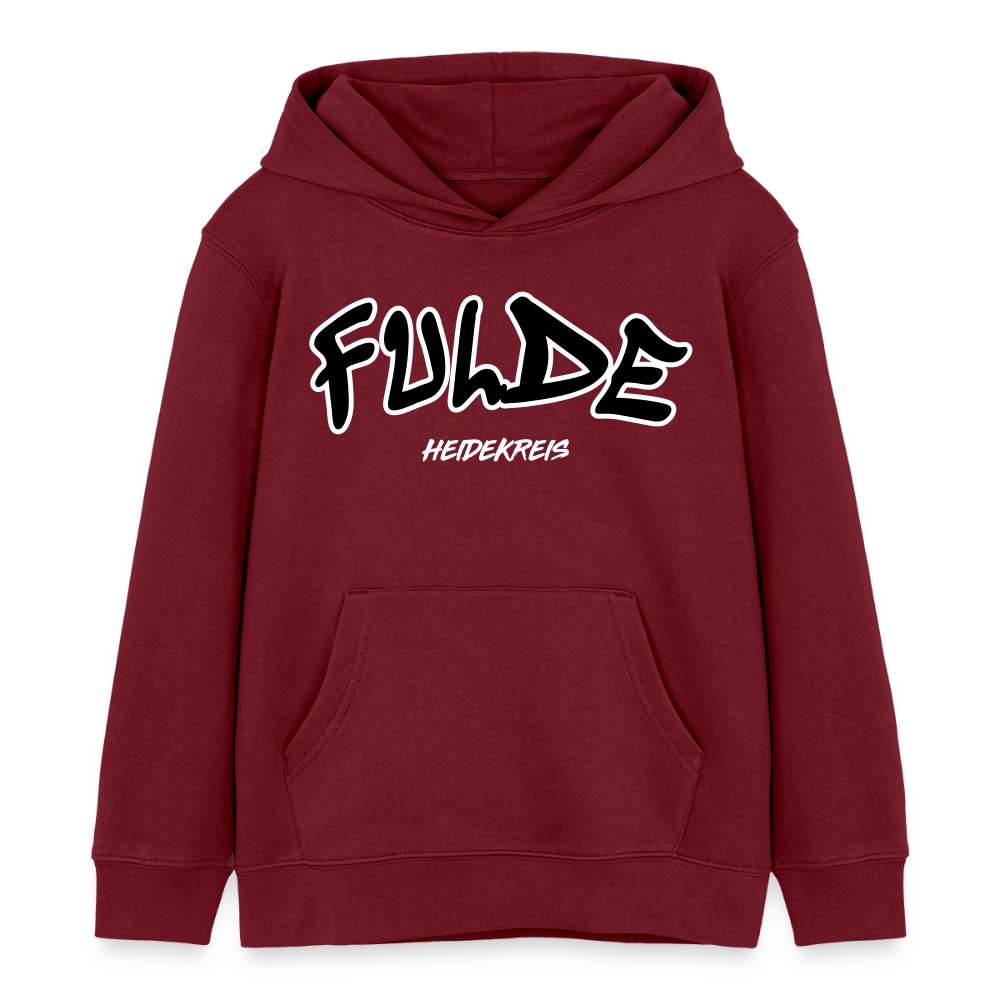Fulde Heidekreis Kinder Bio-Hoodie - Burgunderrot