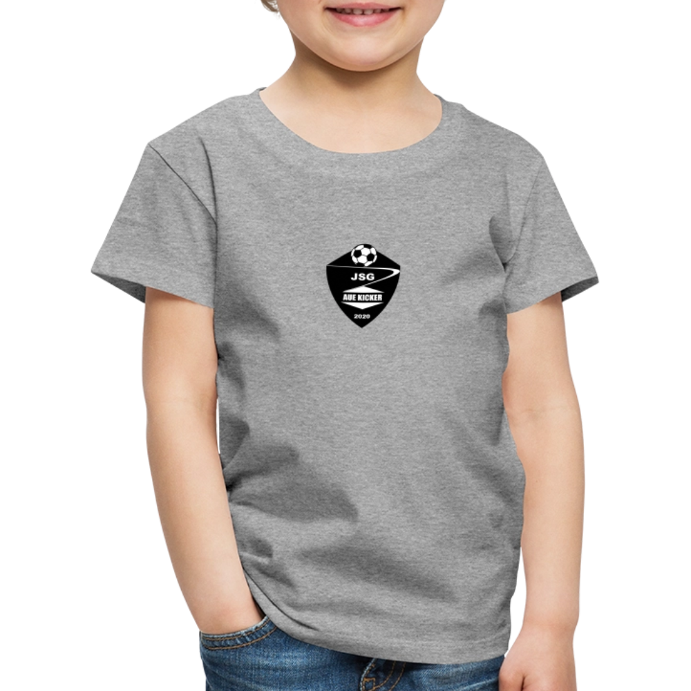 JSG Aue Kicker Kinder Premium T-Shirt weiß - Grau meliert