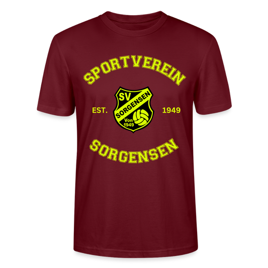 SV Sorgensen Collage Bio-T-Shirt neongelb flex - Burgunderrot