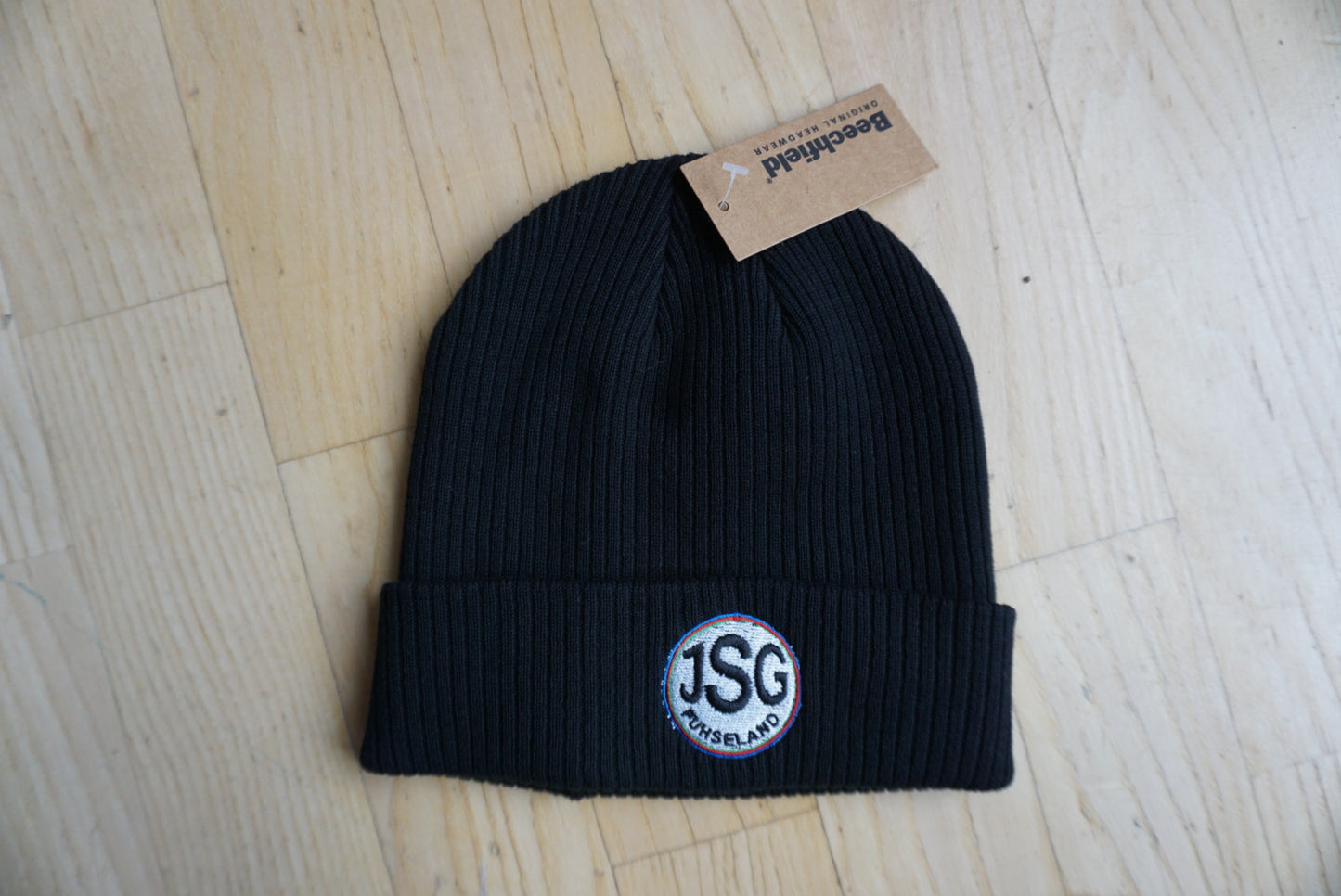 JSG Fuhseland Bio Baumwoll Beanie mit gesticktem Logo