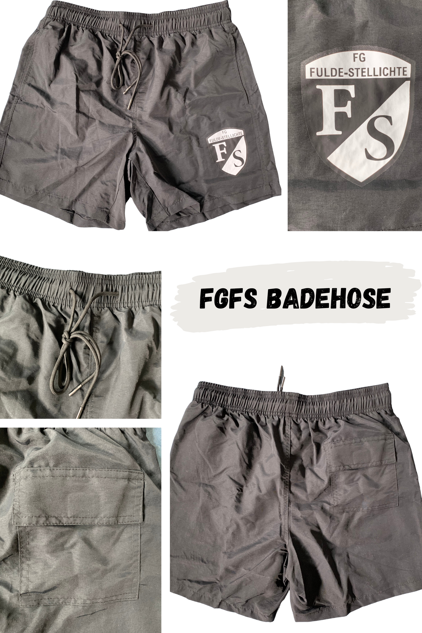 FG Fulde-Stellichte Badehose schwarz mit Logo Größe M