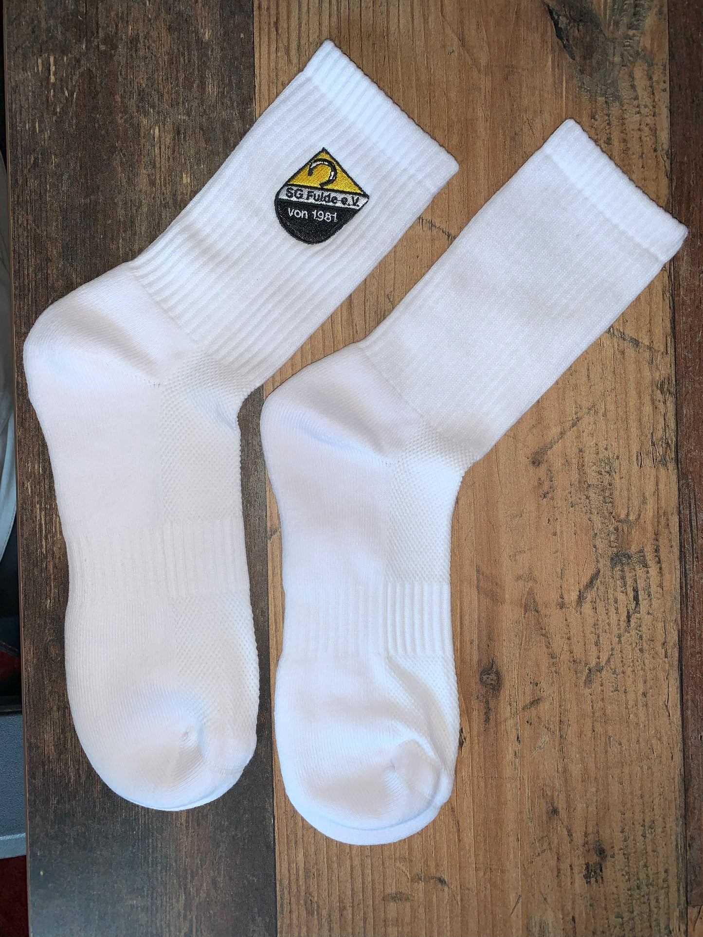 SG Fulde Sportsocken weiß mit Stick-Logo