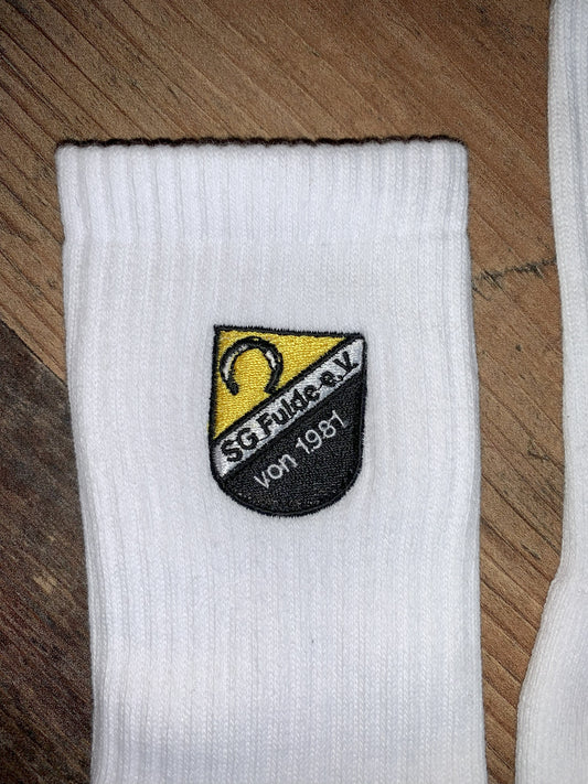 SG Fulde Sportsocken weiß mit Stick-Logo