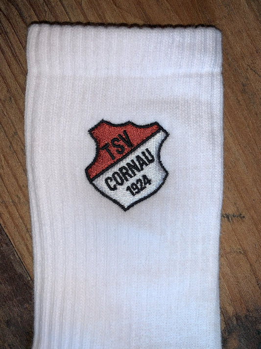 TSV Cornau Sportsocken weiß mit Stick-Logo