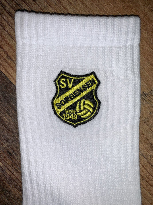 SV Sorgensen Sportsocken weiß mit Stick-Logo