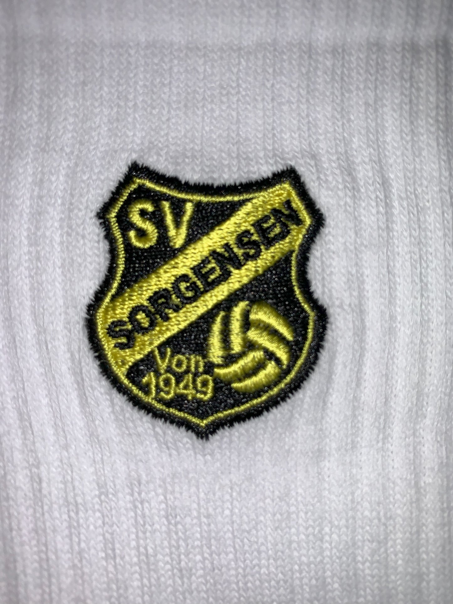 SV Sorgensen Sportsocken weiß mit Stick-Logo