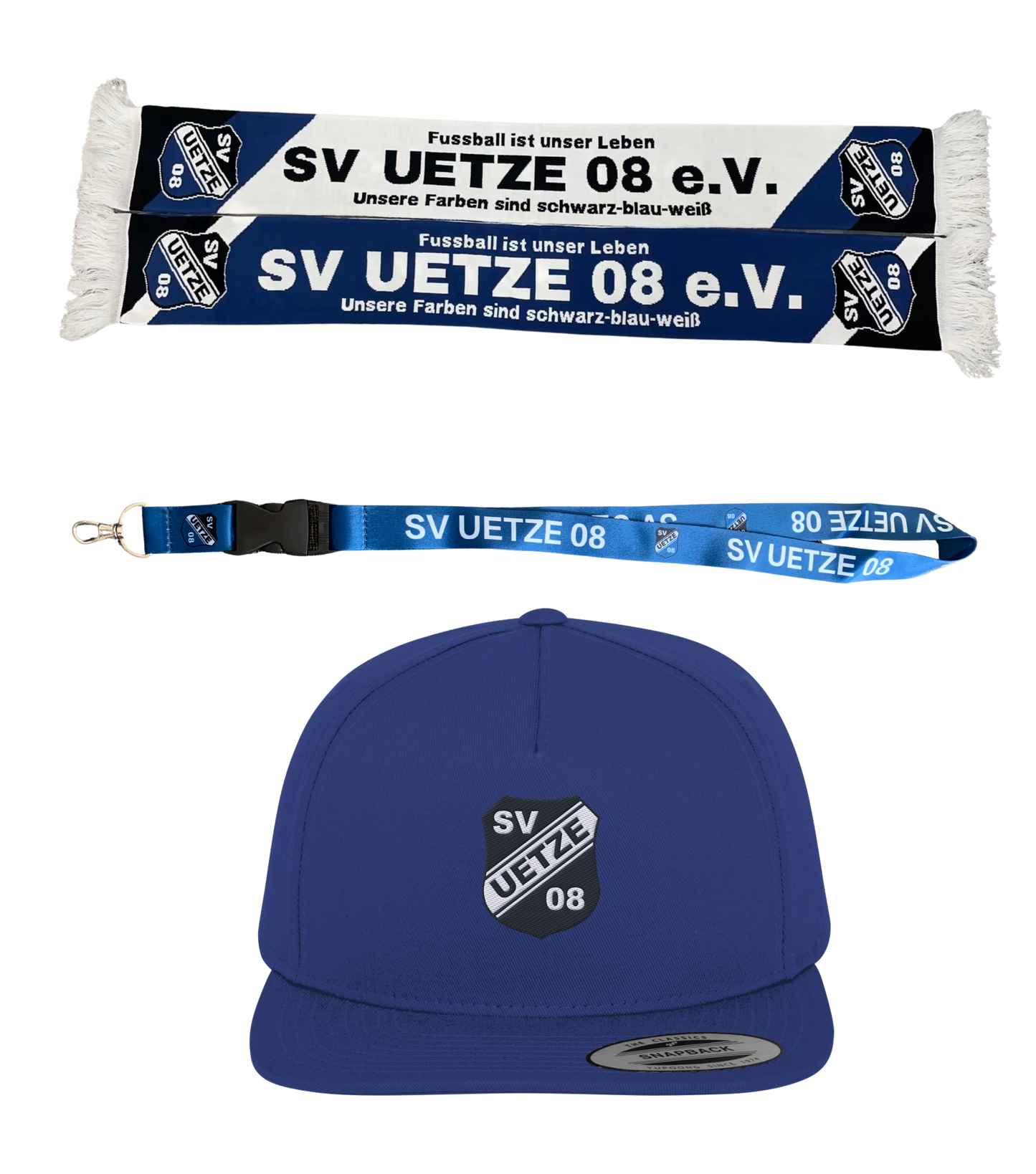 Fan Grundausstattung SV Uetze 08 - Schal + Cap + Schlüsselband