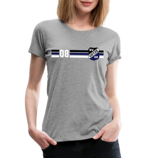 SV Uetze 08 Frauen Premium T-Shirt stripes flex - Grau meliert