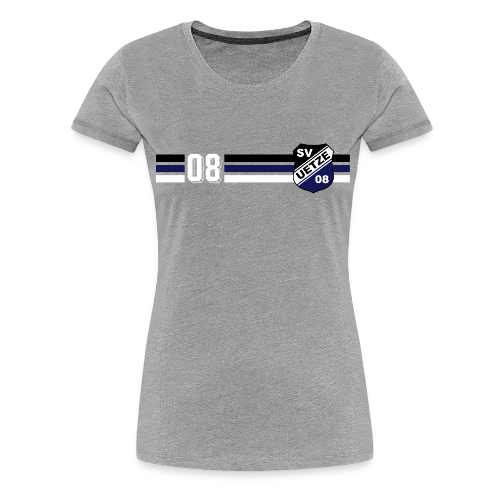 SV Uetze 08 Frauen Premium T-Shirt stripes flex - Grau meliert