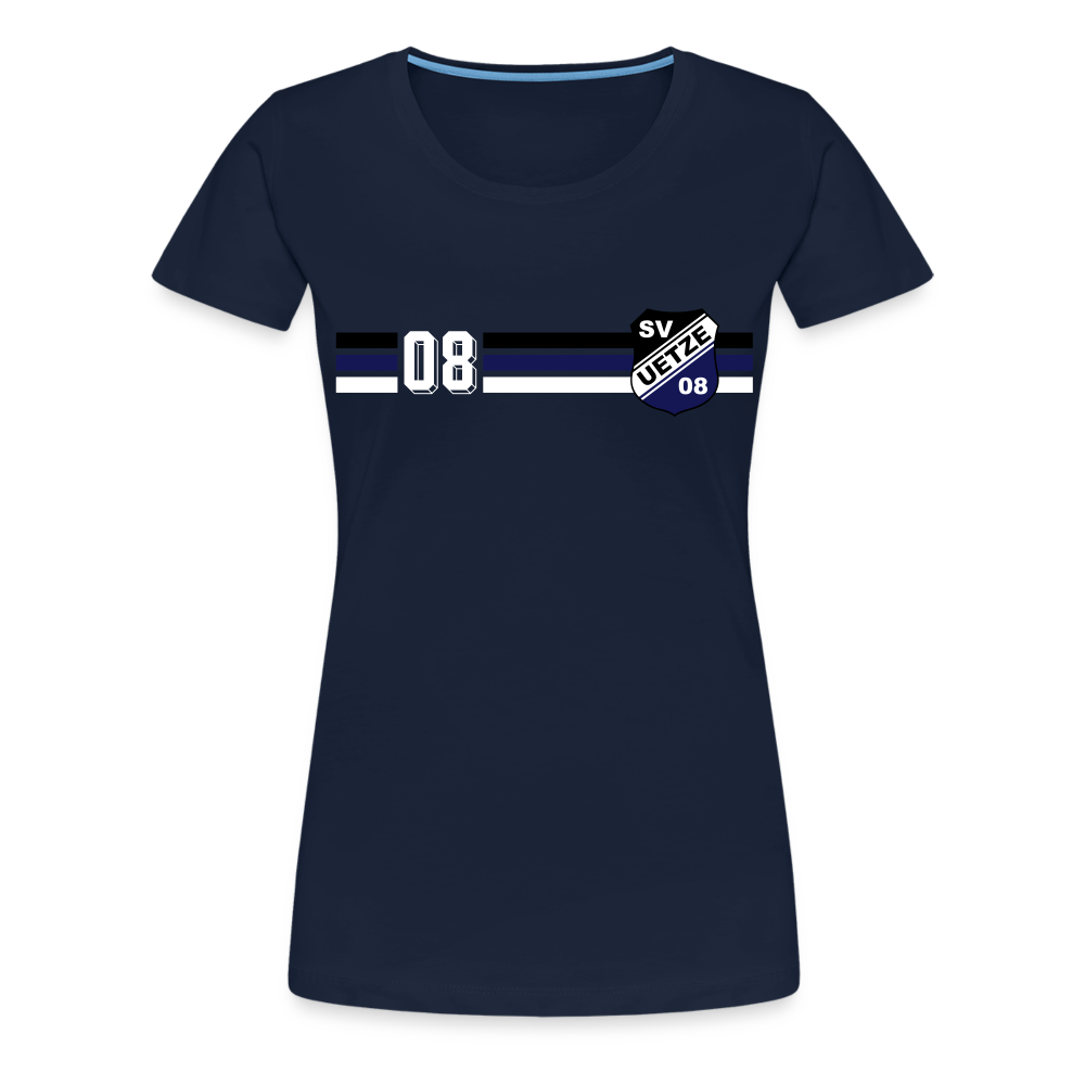 SV Uetze 08 Frauen Premium T-Shirt stripes flex - Navy