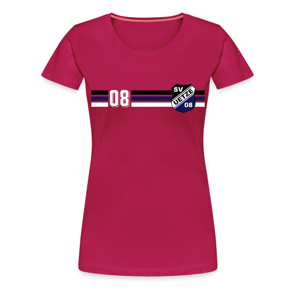 SV Uetze 08 Frauen Premium T-Shirt stripes flex - dunkles Pink
