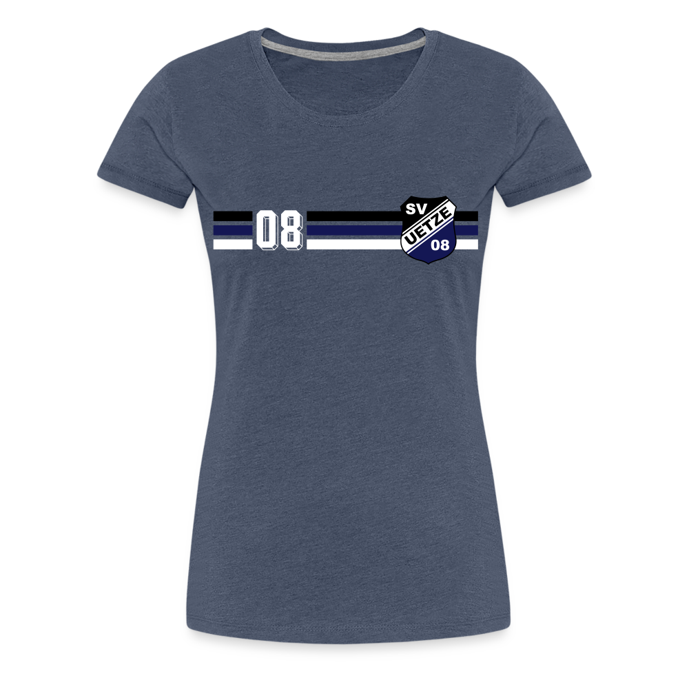 SV Uetze 08 Frauen Premium T-Shirt stripes flex - Blau meliert