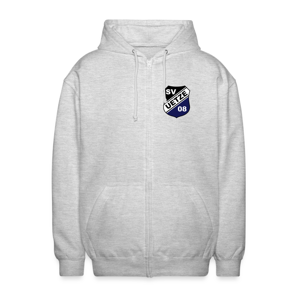 SV Uetze 08 Unisex Kapuzenjacke Logo flex - Hellgrau meliert