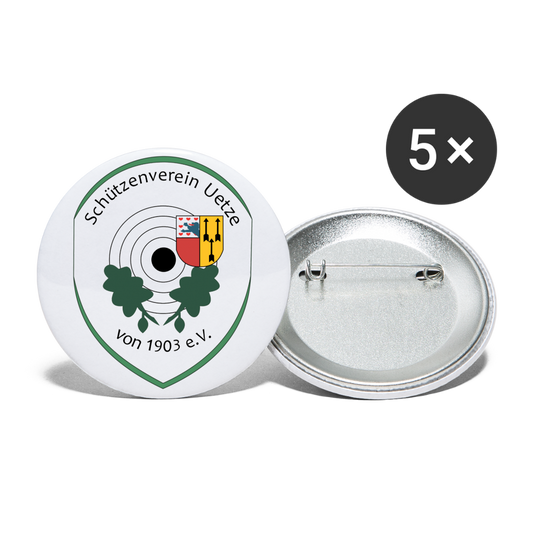 Schützenverein Uetze Buttons groß 56 mm (5er Pack) - Weiß