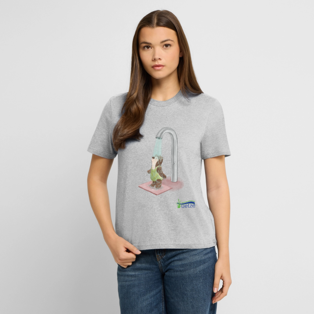 Naturbad Uetze Unisex Bio-T-Shirt "Dusche" - Grau meliert