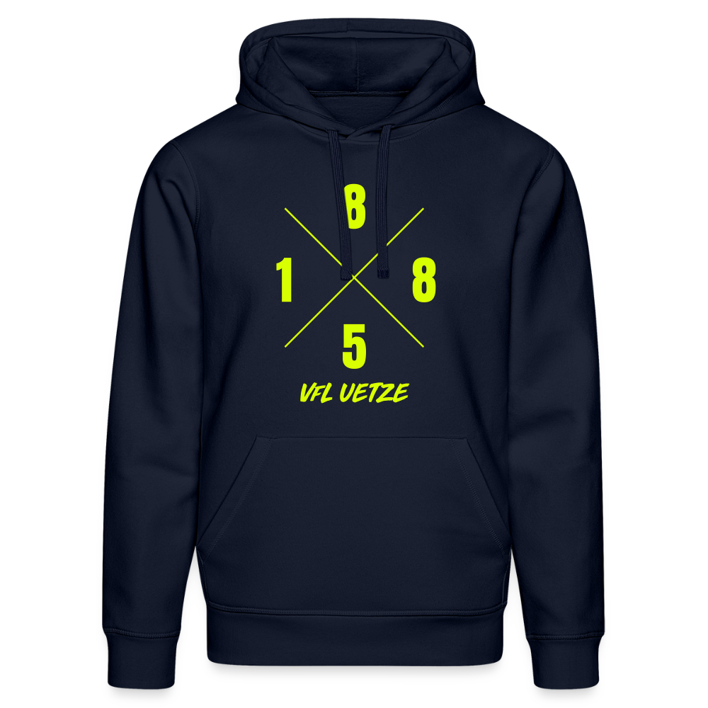 VfL Uetze Premium Hoodie 1885 neongelb flex - French Navy