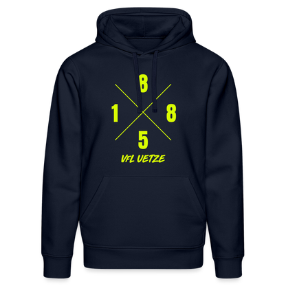 VfL Uetze Premium Hoodie 1885 neongelb flex - French Navy