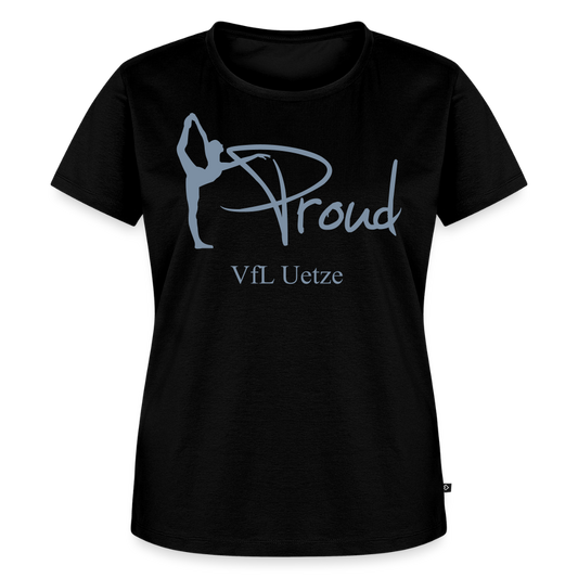 Proud Frauen-Shirt mit V-Ausschnitt (silber flex) - Schwarz