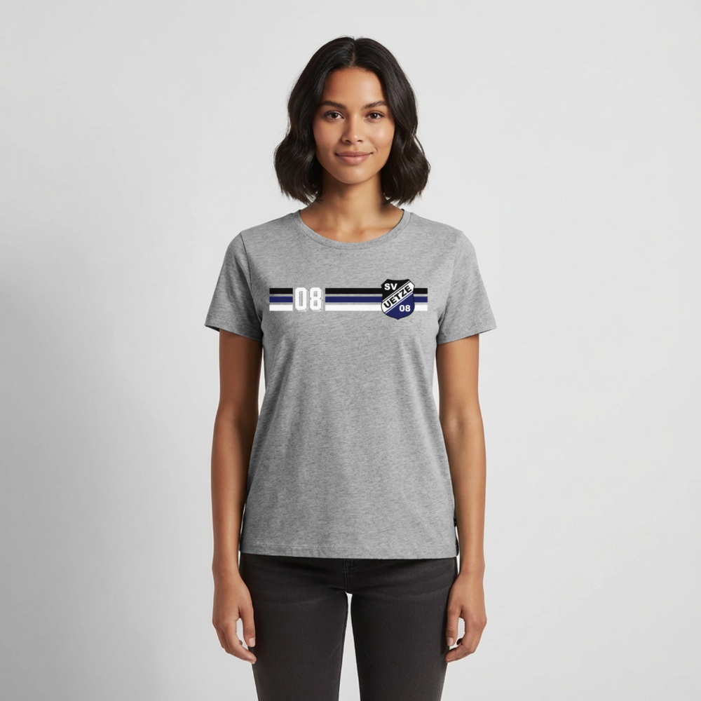 SV Uetze 08 Frauen Premium T-Shirt stripes flex - Grau meliert