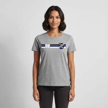 SV Uetze 08 Frauen Premium T-Shirt stripes flex - Grau meliert