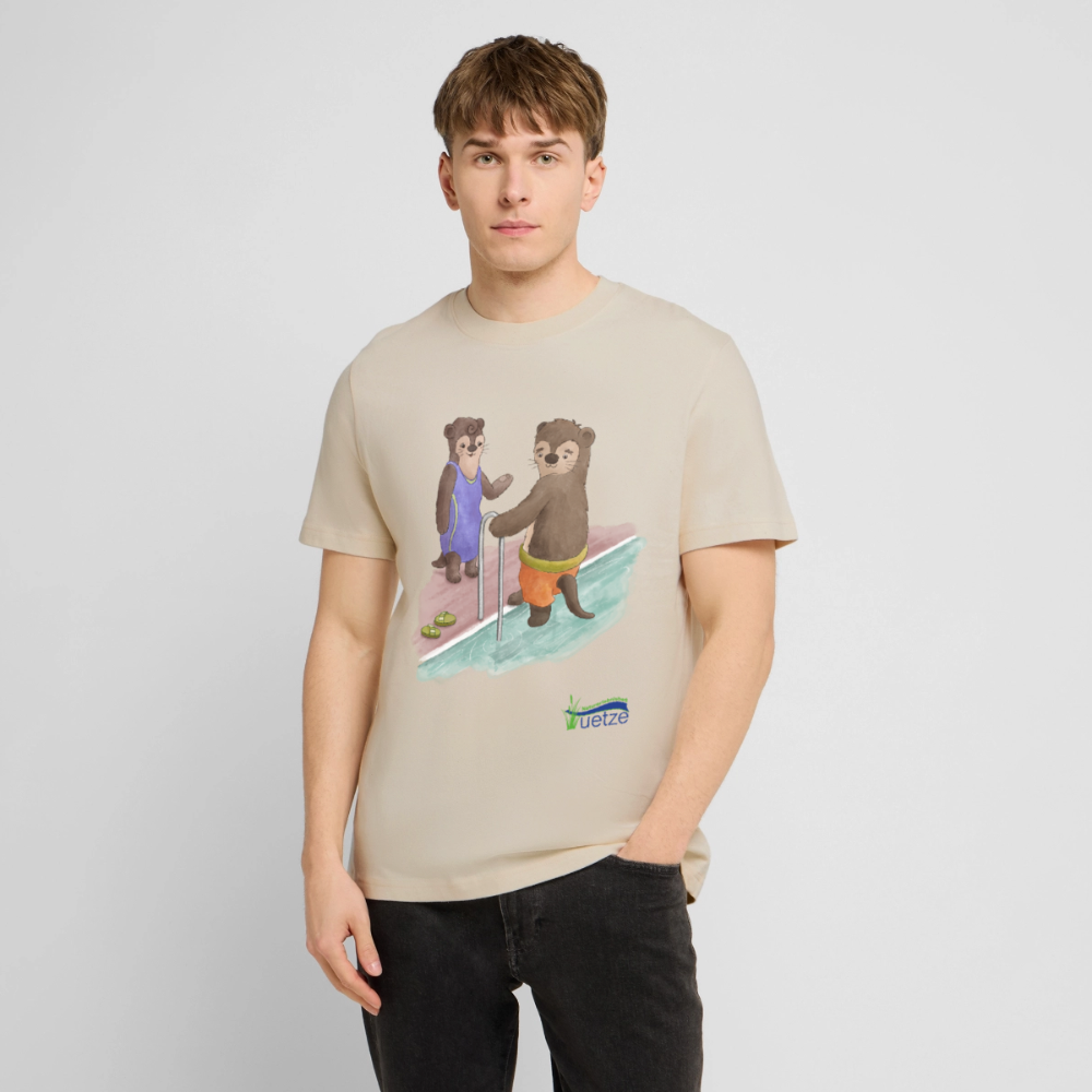 Naturbad Uetze Unisex Bio-T-Shirt "Otter" - Beige