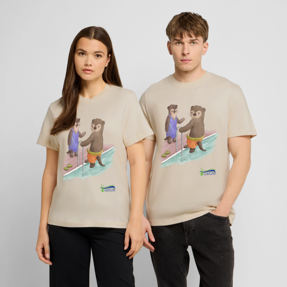 Naturbad Uetze Unisex Bio-T-Shirt "Otter" - Beige