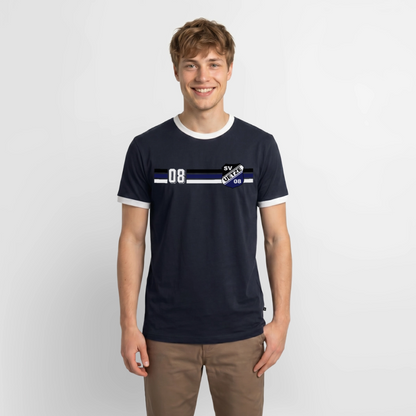 SV Uetze 08 stripes Premium T-Shirt flex - Navy/Weiß 