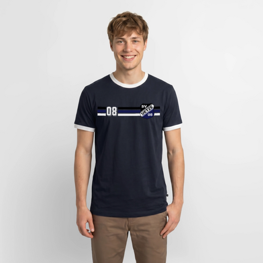 SV Uetze 08 stripes Premium T-Shirt flex - Navy/Weiß 