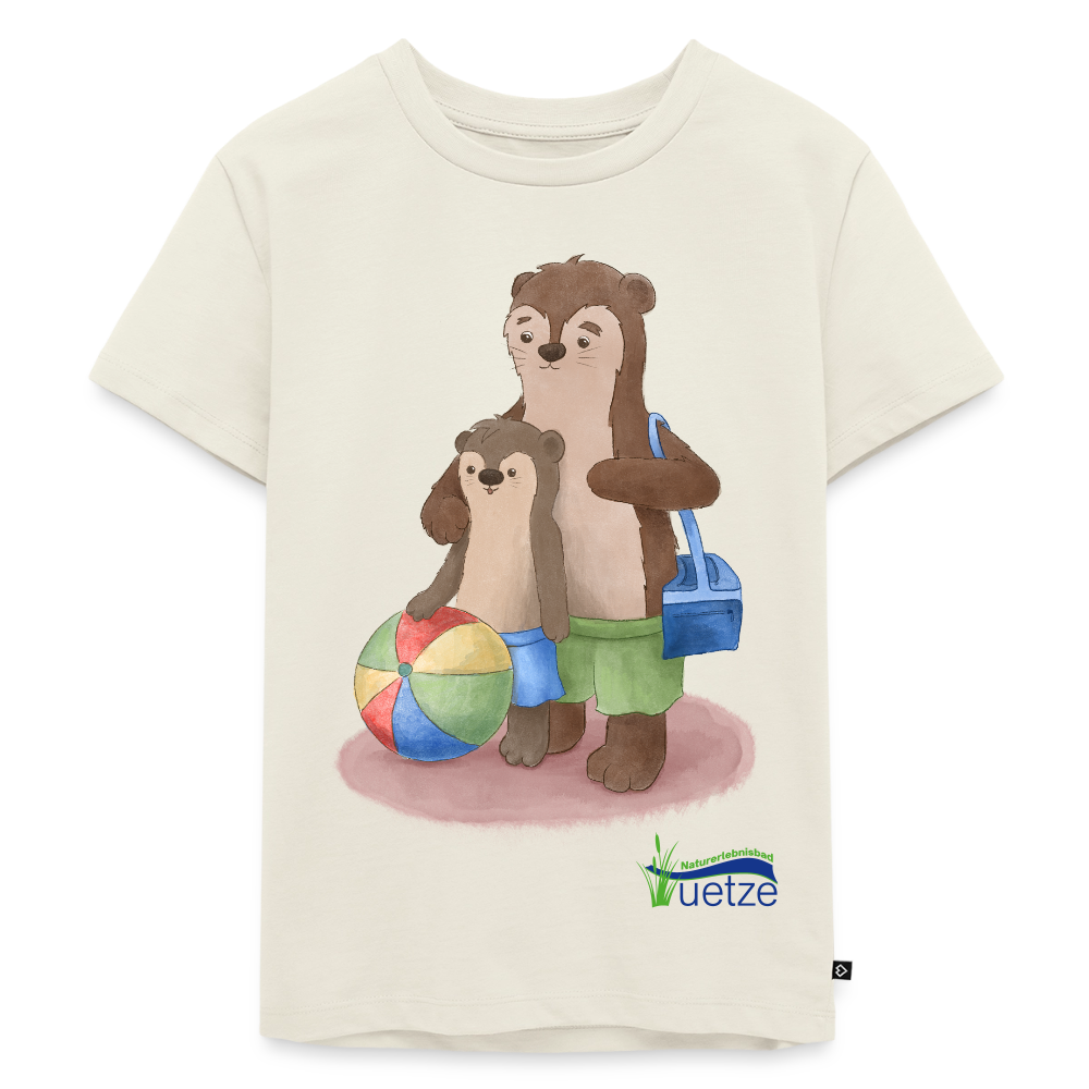 Naturbad Uetze Kinder T-Shirt "Otterpapa" (98-140) - Naturweiß