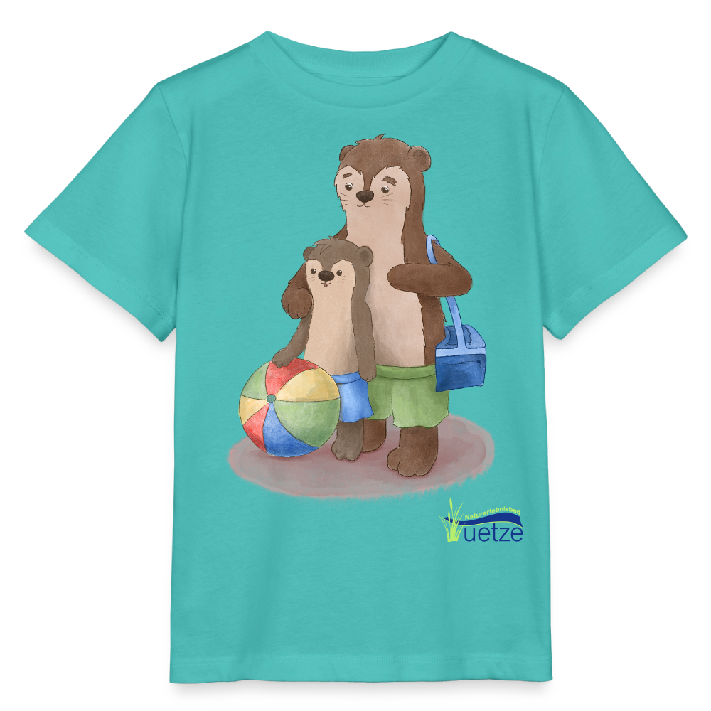 Naturbad Uetze Kinder T-Shirt "Otterpapa" (98-128) - Poolblau