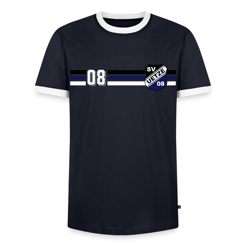 SV Uetze 08 stripes Premium T-Shirt flex - Navy/Weiß 