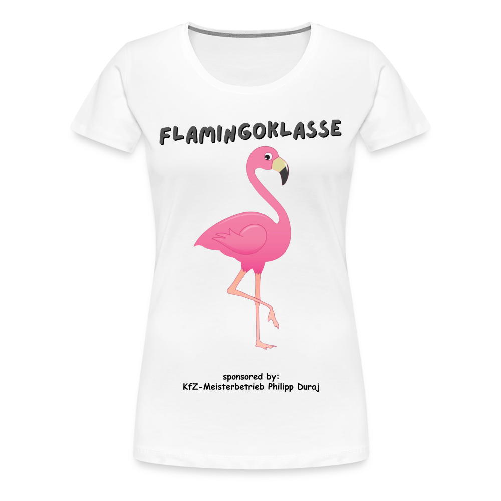 Flamingoklasse Frauen Premium T-Shirt - Weiß