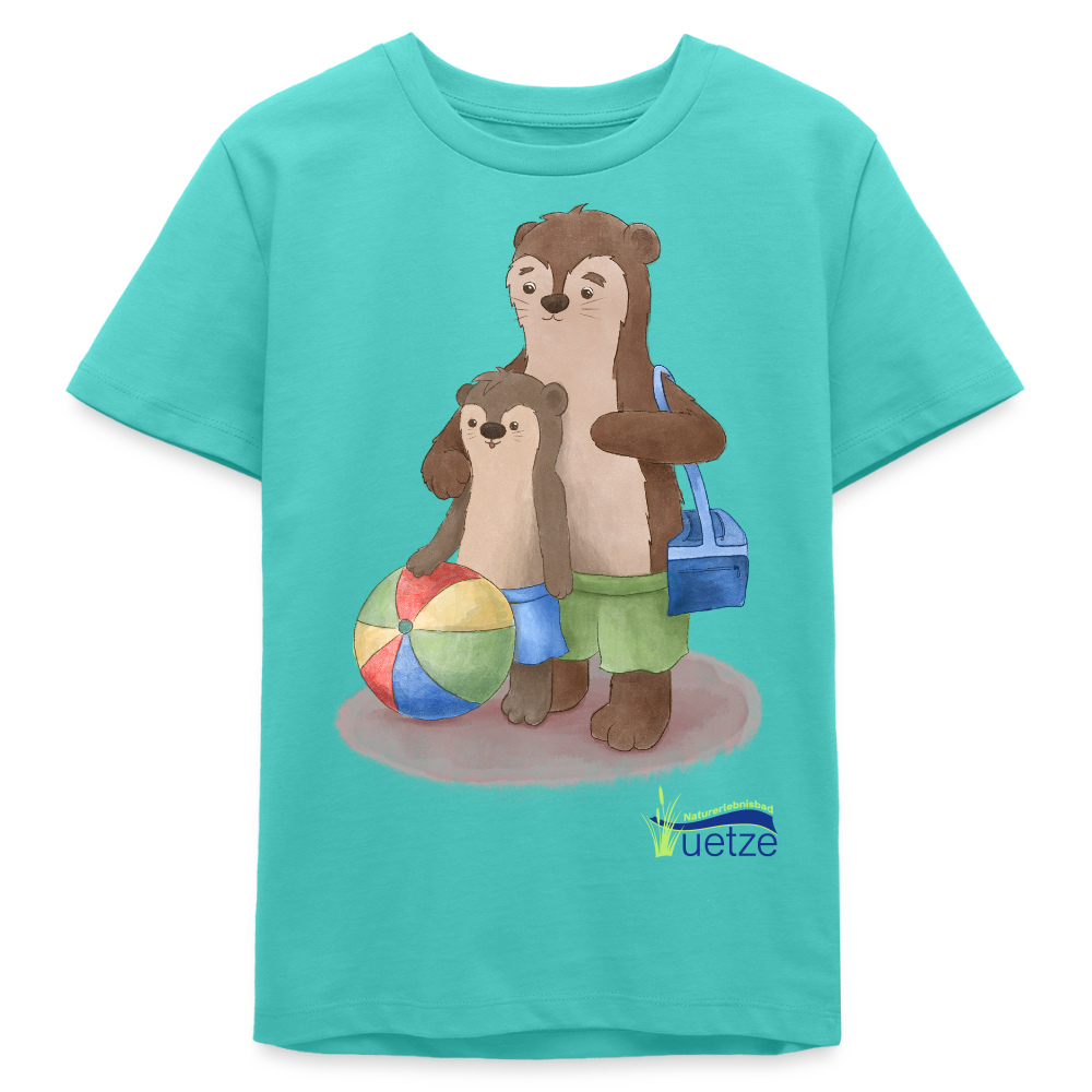 Naturbad Uetze Teenie-T-Shirt "Otterpapa" (134-158) - Poolblau