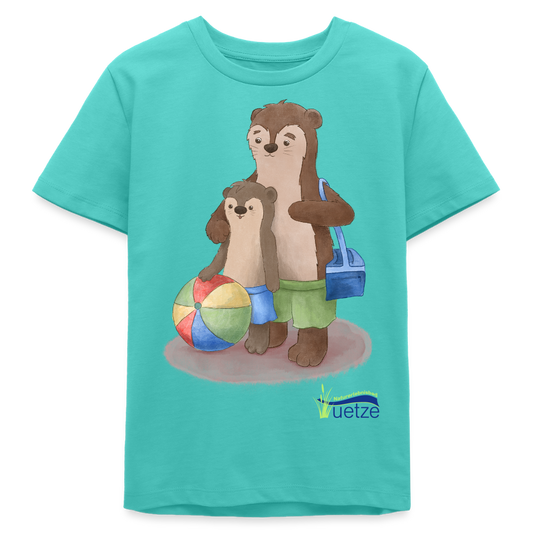 Naturbad Uetze Teenie-T-Shirt "Otterpapa" (134-158) - Poolblau