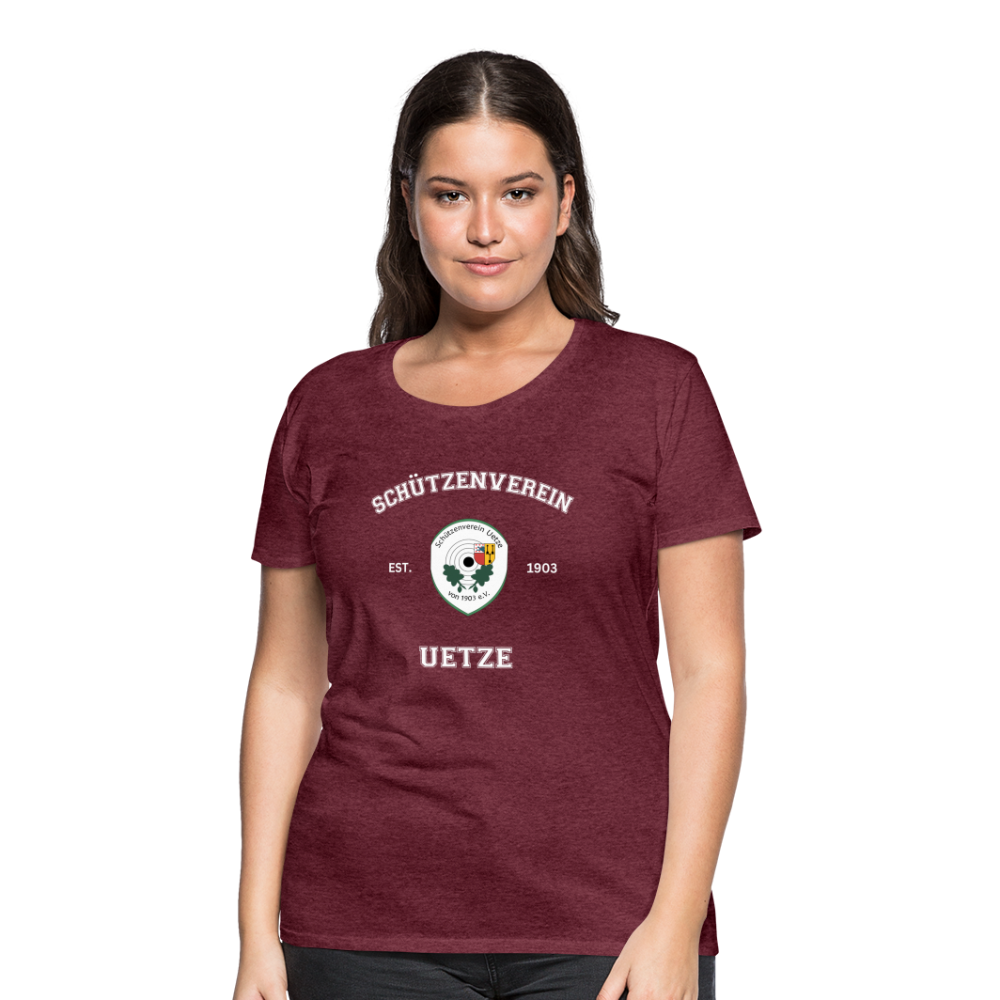 Schützenverein Uetze Frauen Collage T-Shirt - Bordeauxrot meliert